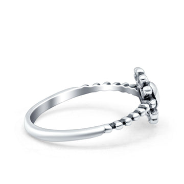 Sunflower Oxidized Band Solid 925 Sterling Silver Thumb Ring (9mm)